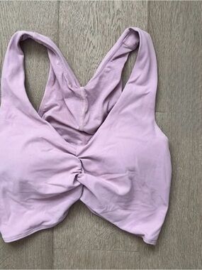 lululemon athletica Ruched Nulu Long line Yoga Bra Light Pink Sports Bra